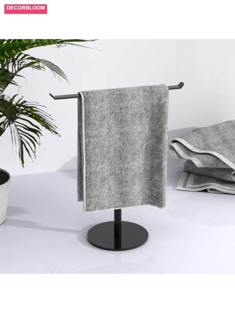 Stainless Steel T-Shaped Hand Towel Holder Stand for Countertops Bathroom - Picture 5 of 6